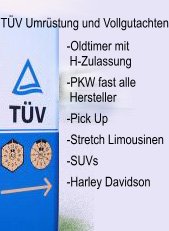 TV Vollabnahme fr importierte PKW / Autos / LKW aus den USA